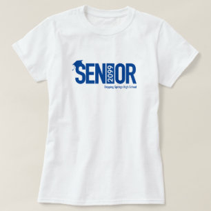 Camiseta Royal Blue SENIOR con tapón de graduación