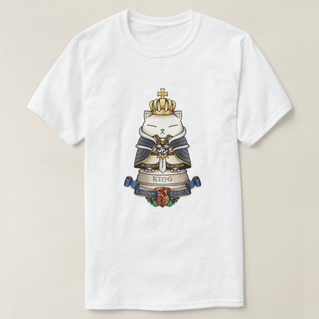 Camiseta Royal Cat Chess King Piece (Diseño del anverso)