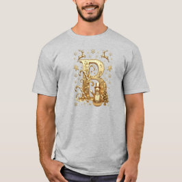 Camiseta Royal Gold Letter B Luxury Snowman Grey Shirt
