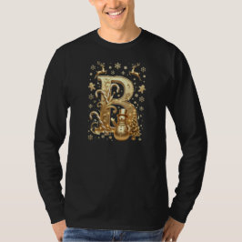 Camiseta Royal Gold Letter B Luxury Snowman Long Sleeve