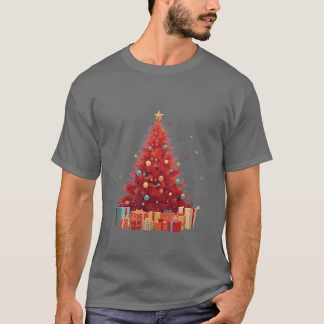 Camiseta Royal Red Festive Glow: Premium Christmas Tree (Anverso)