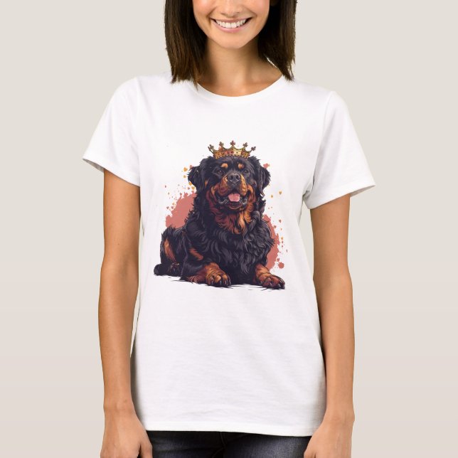Camiseta Royal Rottweiler Dog Queen Crown (Anverso)
