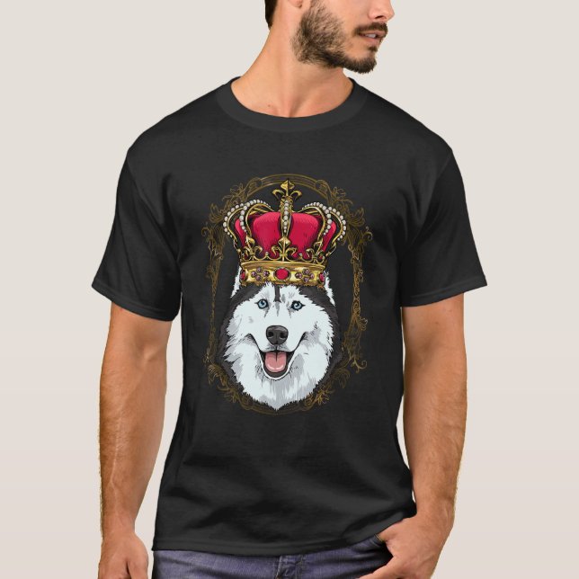 Camiseta Royal Siberian Husky King Queen Princesa Husky Dog (Anverso)