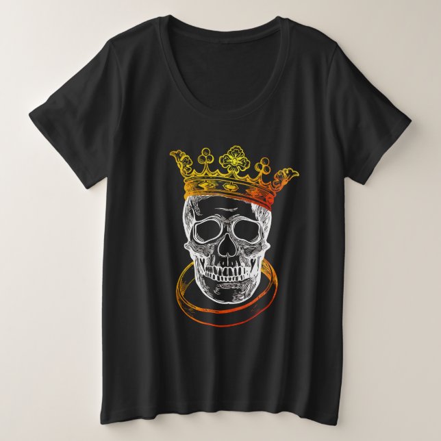 Camiseta Royal Skull Crown – Arte Gótico (Anverso del diseño)