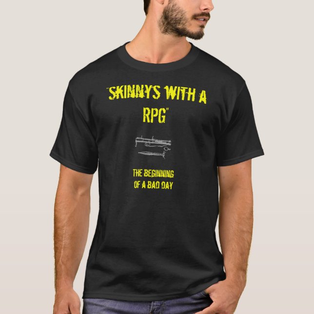 Camiseta rpg22-1, "Skinnys con un RPG", el principio de… (Anverso)