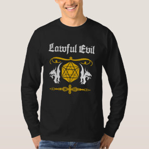 Camiseta RPG Dragones malvados legales Rolling Pen Paper Ga