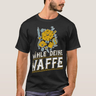 Camiseta RPG Mit Waffen Pen Papel Fantasía Rollenspiel
