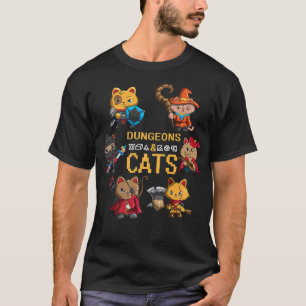 Camiseta Rpg Player Roleplaying Fan Game Night With Cat Fig