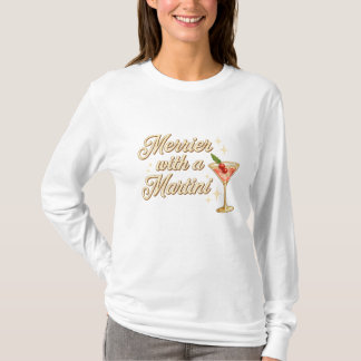 Camiseta rrier with a Martini – Festive Cocktail Typography