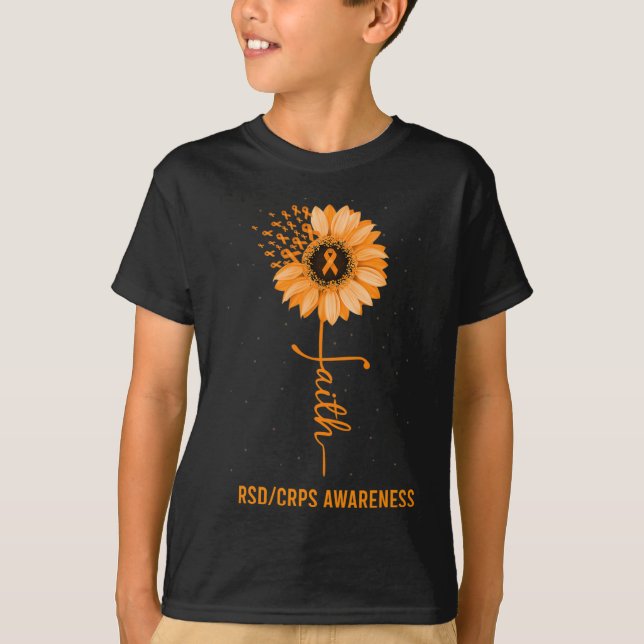 Camiseta RSD CRPS Conciencia Faith Daisy Flower Ribbon (Anverso)