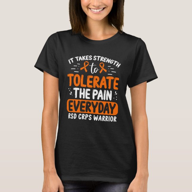 Camiseta RSD CRPS Conciencia Naranja Cinta Combatiente (Anverso)