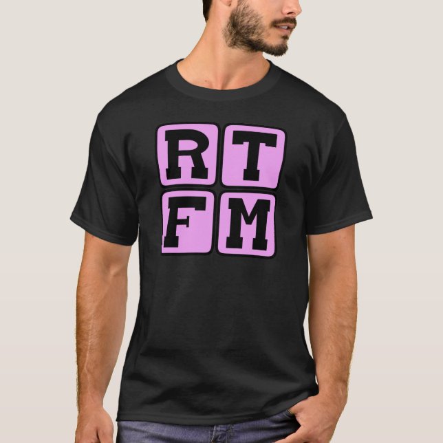 Camiseta RTFM Leer El #$%%^ Manual Acrónimo de jerga de Int (Anverso)