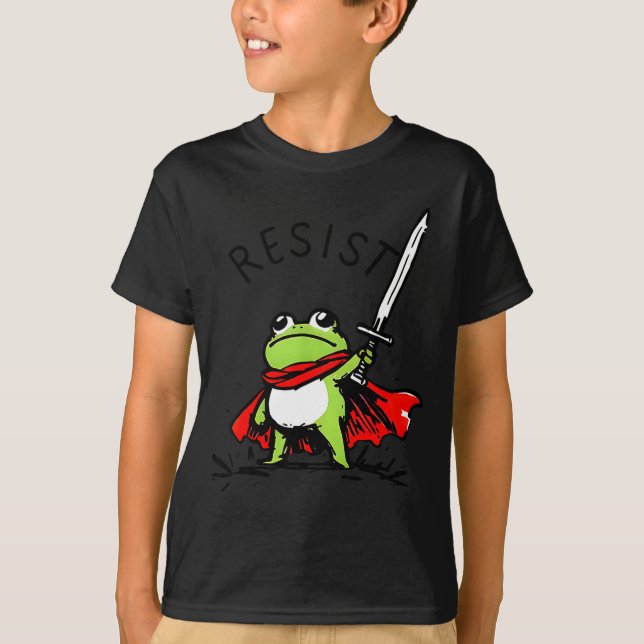 Camiseta Rtland Frog Protest Resist Funny Frogs Activist  (Anverso)