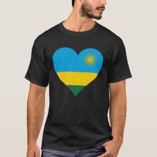 Camiseta Ruanda Bandera Corazón Ruanda Regalos Amor Ruanda