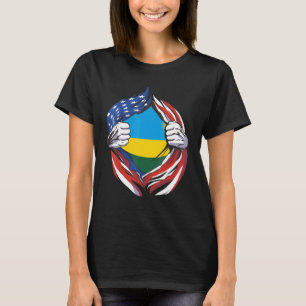 Camiseta Ruanda Bandera Estadounidense Orgullosa De Mi Here