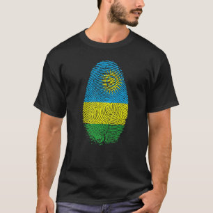 Camiseta Ruanda Bandera Huella Negra En Mi Adn Por Ruanda