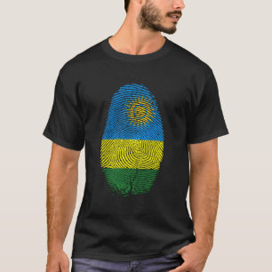 Camiseta Ruanda Bandera Huella Negra Que Está En Mi Regalo 