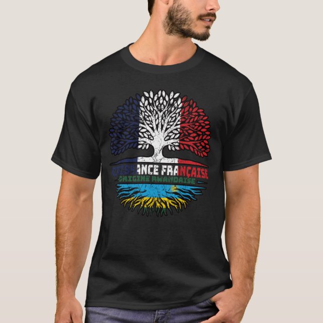 Camiseta Ruanda Rwandesa Francia árbol de Francia Rota band (Anverso)