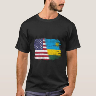 Camiseta Ruanda Vintage Y Estadounidense Con Bandera Para R