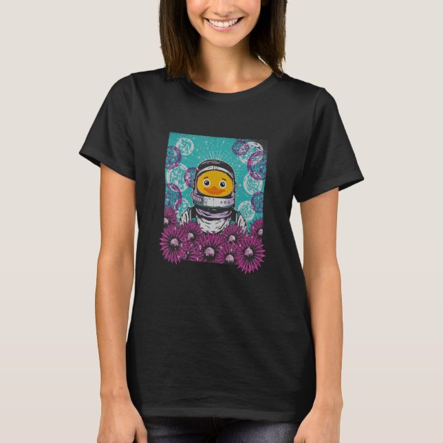 Camiseta Rubber Duck amarillo Rubber Duck Moon Flower Space (Anverso)