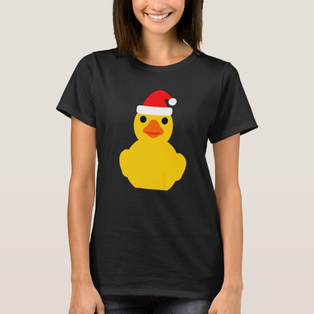Camiseta Rubber Duck  Christmas Santa Hat  Rubber Ducky (Anverso)