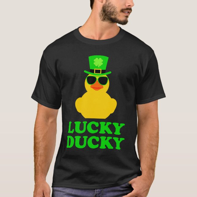 Camiseta Rubber Duck Four Leaf C Leprechaun Hat St Patrick' (Anverso)