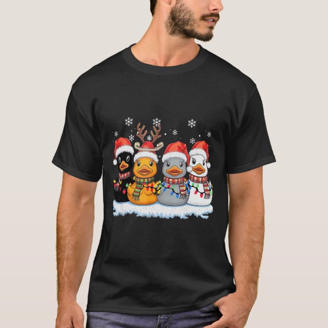 Camiseta Rubber Duck Squad Christmas Light Reindeer Crew Xm (Anverso)