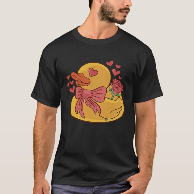 Camiseta Rubber Duck Valentine's Day Love Date Nights Roses (Anverso)