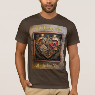 Camiseta Rubíes Steampunk Y Engranajes Corazón Oscuro 
