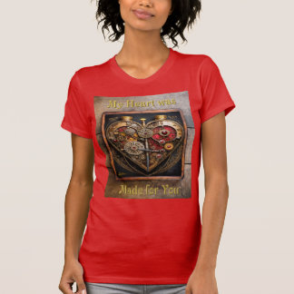 Camiseta Rubíes Steampunk Y Engranajes Corazón Oscuro