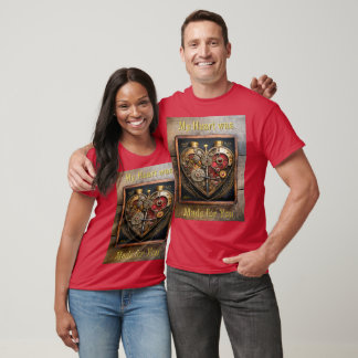 Camiseta Rubíes Steampunk Y Engranajes Corazón Oscuro
