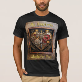 Camiseta Rubíes Steampunk y Engranajes Corazón Oscuro 