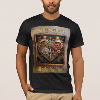 Camiseta Rubíes Steampunk y Engranajes Corazón Oscuro