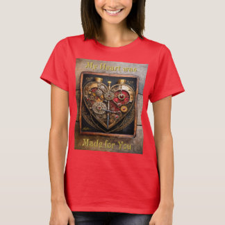 Camiseta Rubíes Steampunk Y Engranajes Corazón Oscuro