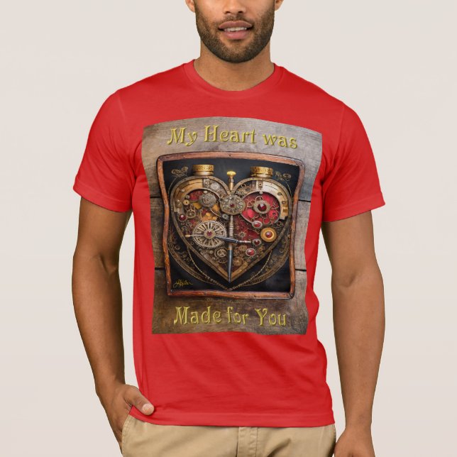 Camiseta Rubíes Steampunk Y Engranajes Corazón Oscuro  (Anverso)