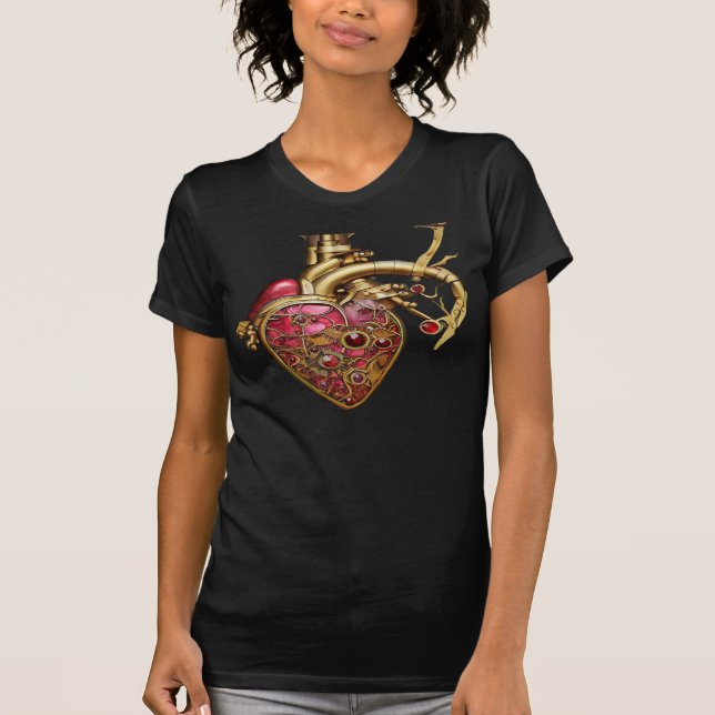 Camiseta Rubinas y engranajes anatómicos del corazón de vap (Anverso)