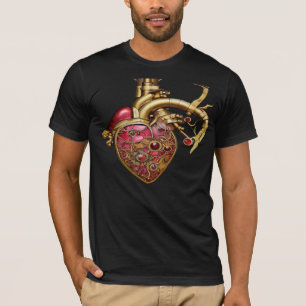 Camiseta Rubinas y engranajes anatómicos del corazón de vap