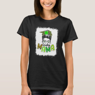 Camiseta Rubio afortunado Mama Peinado Desordenado Trébol D