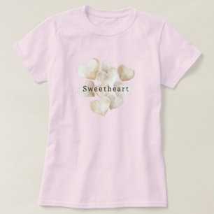 Camiseta Rubor de crema Corazones Dulce corazón