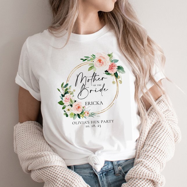 Camiseta Rubor Floral Wreath Madre De La Novia (Subido por el creador)