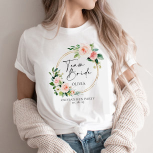Camiseta Rubor Floral Wreath Team Bride personalizado