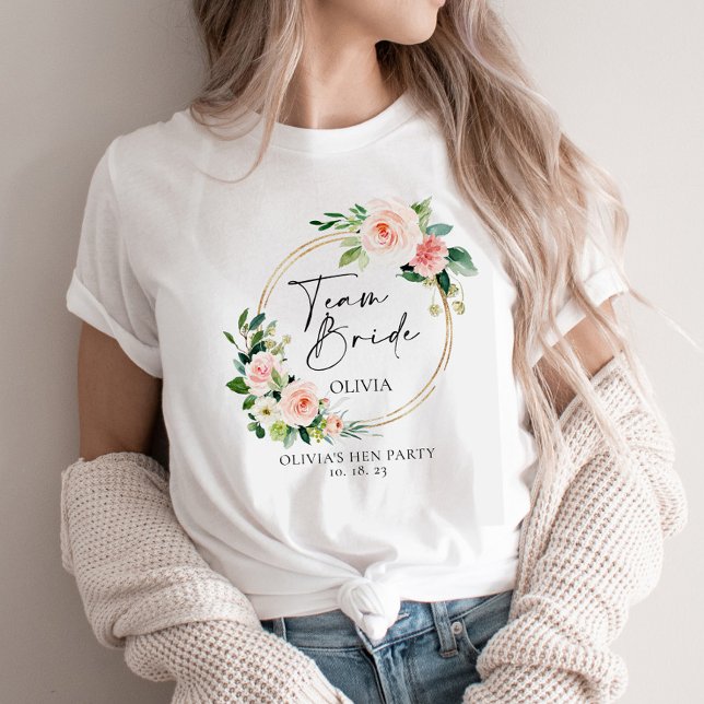 Camiseta Rubor Floral Wreath Team Bride personalizado (Subido por el creador)