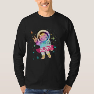 Camiseta RUBY - Adorable nombre chica con astronauta adorab