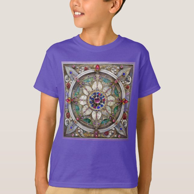 Camiseta Ruby, Amethyst, Sapphire y Pearl Mandala (Anverso)