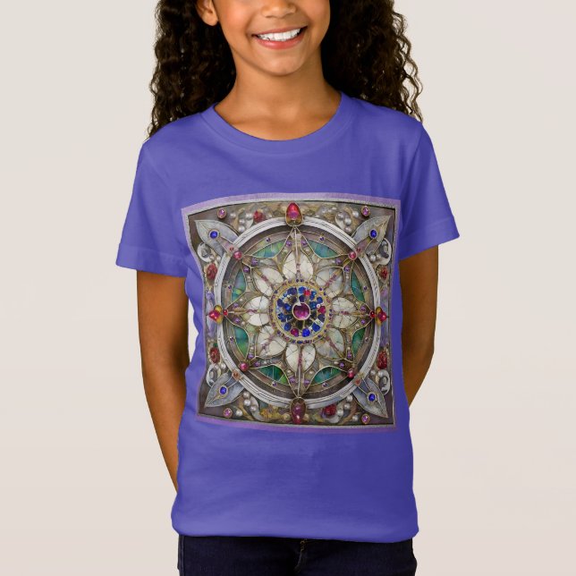 Camiseta Ruby, Amethyst, Sapphire y Pearl Mandala (Anverso)