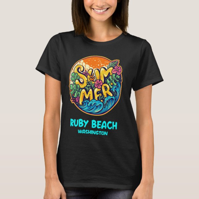 Camiseta Ruby Beach Washington Summer Vacation Souvenir Hol (Anverso)