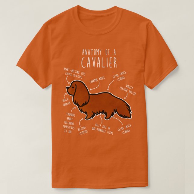 Camiseta Ruby Cavalier King Charles Spaniel Anatomía de per (Diseño del anverso)