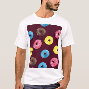 Camiseta Ruby Donuts: Patrón de color agua sin foco.