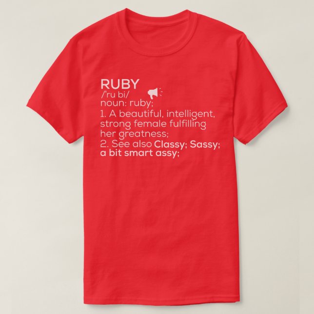 Camiseta Ruby Nombre Ruby Definición Ruby Nombre femenino R (Diseño del anverso)