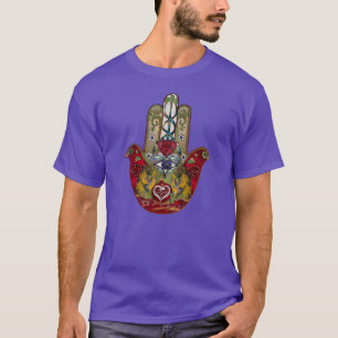 Camiseta Ruby Pomegranate Heart Red Bird Hamsa